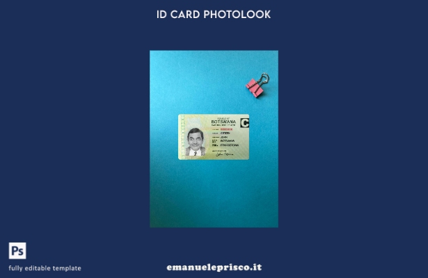 modello frontale photolook per carta d'identità del Botswana in stile verificato